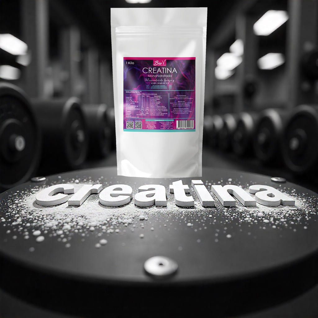 Creatina Monohidratada 1kg – Polvo Puro BioV Suplemento Deportivo y Energía Muscular