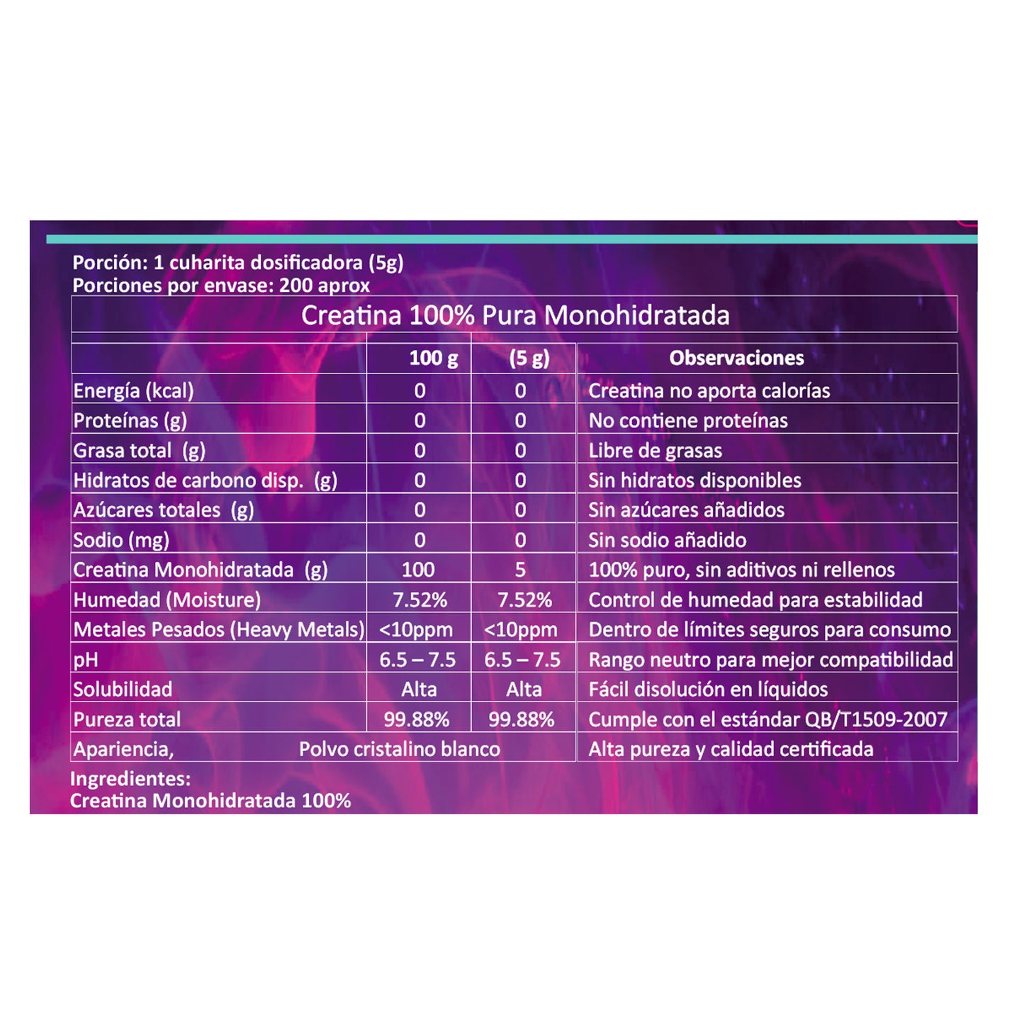 Creatina Monohidratada 1kg – Polvo Puro BioV Suplemento Deportivo y Energía Muscular