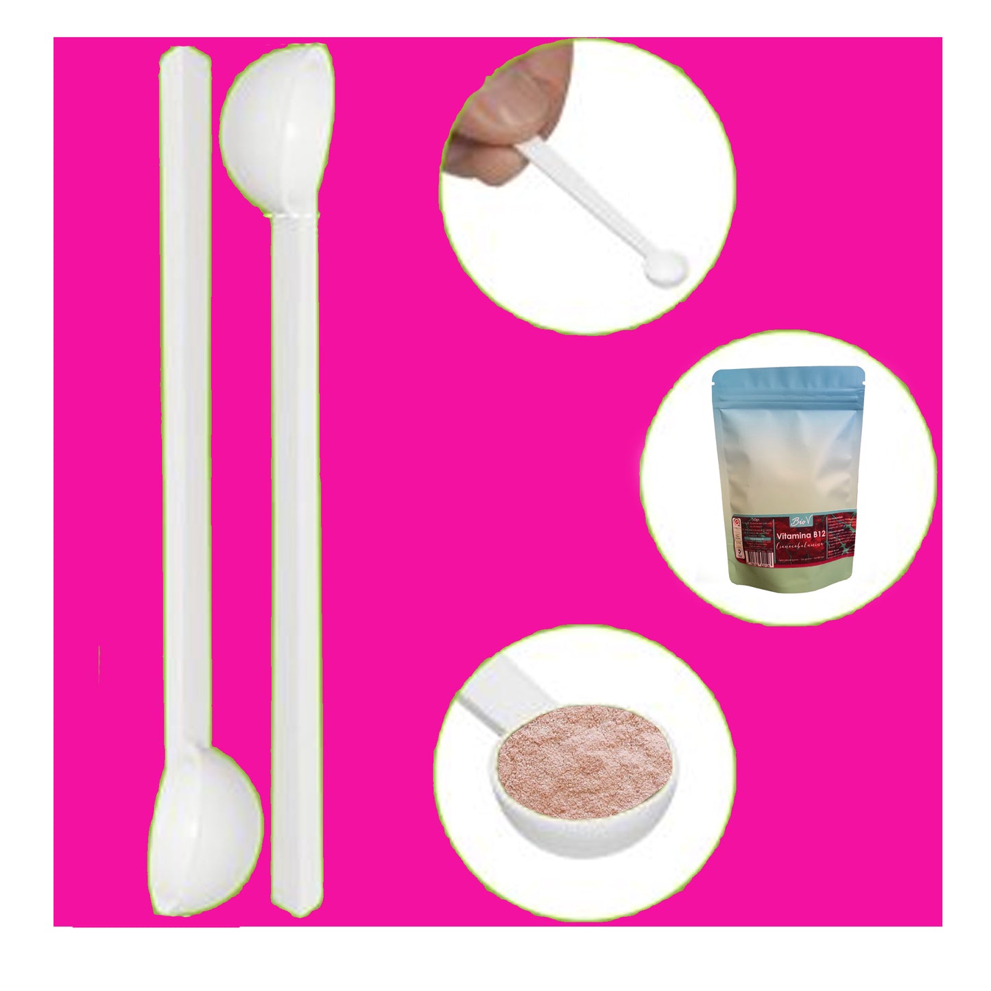 Vitamina B12 BioV Cianocobalamina Pura en Polvo 50g – Alta Potencia