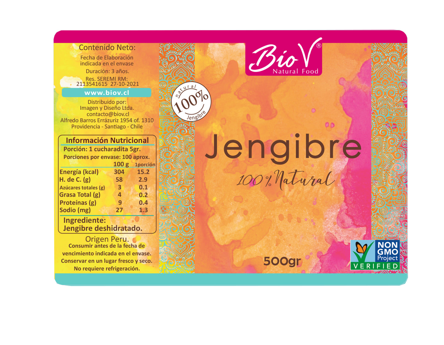 Jengibre deshidratado en polvo 500gr