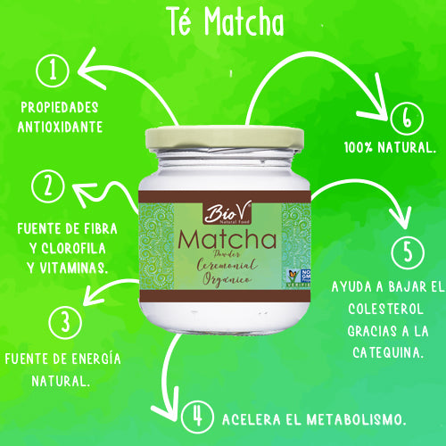 Matcha orgánico y de grado ceremonial en polvo 100gr