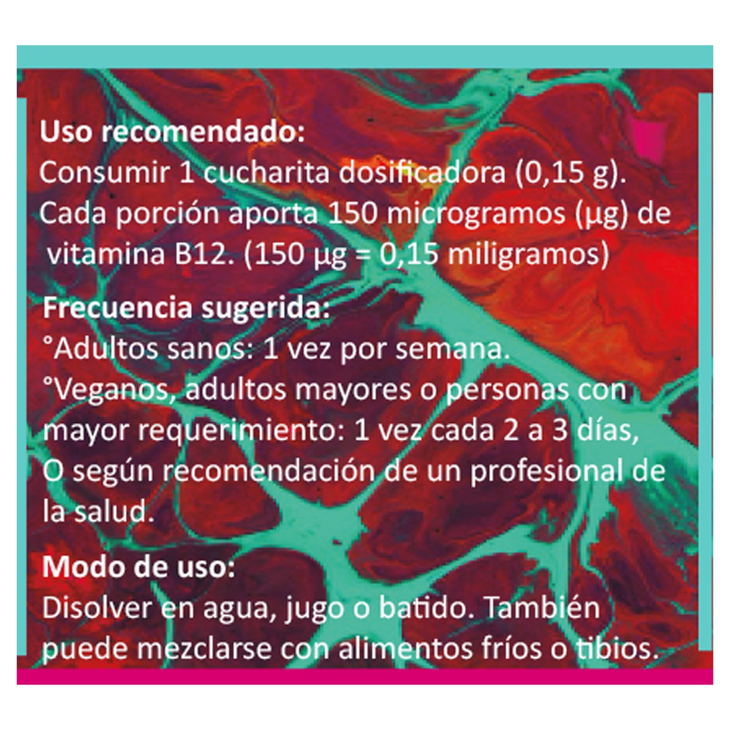 Vitamina B12 BioV Cianocobalamina Pura en Polvo 50g – Alta Potencia