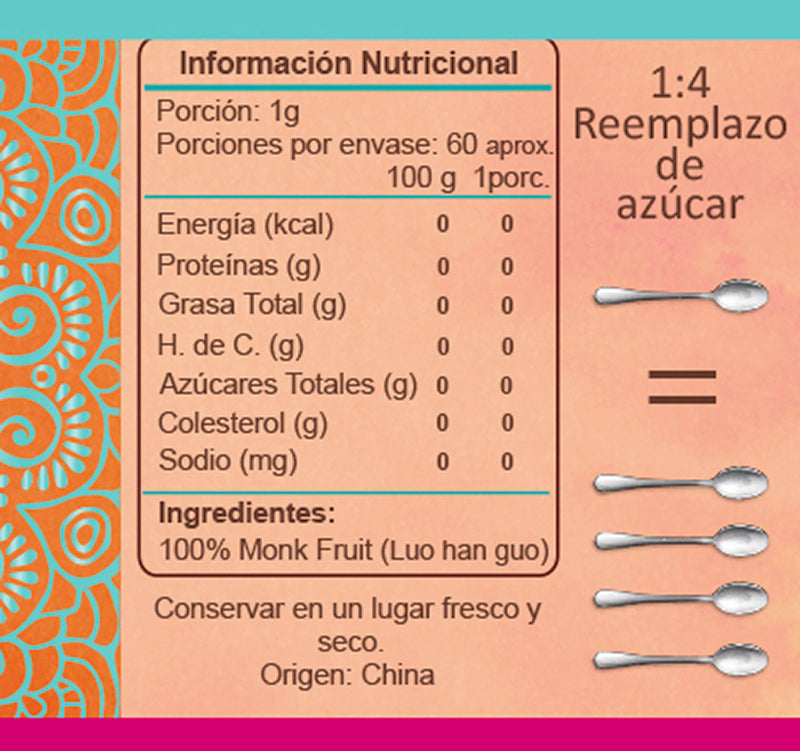 Pack de 2 Monk Fruit puro de 60gr cada uno