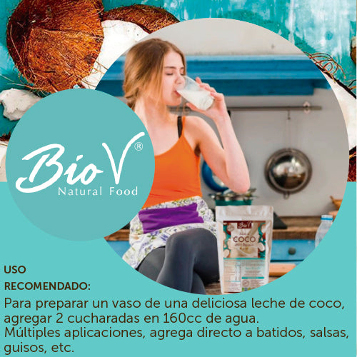 Leche de coco en polvo, natural y sin gluten 1 kilo