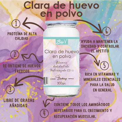 Albúmina 300gr (Clara de huevo deshidratada)