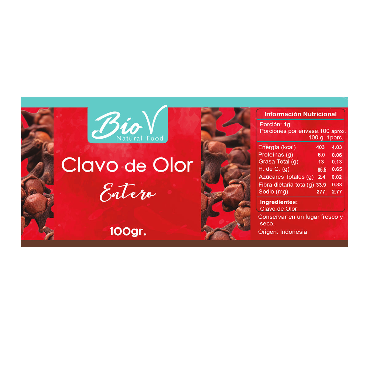 Clavo de Olor Entero 100 g Natural Fresco para Infusiones y Cocina