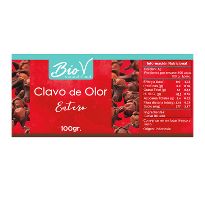 Clavo de Olor Entero 100 g Natural Fresco para Infusiones y Cocina
