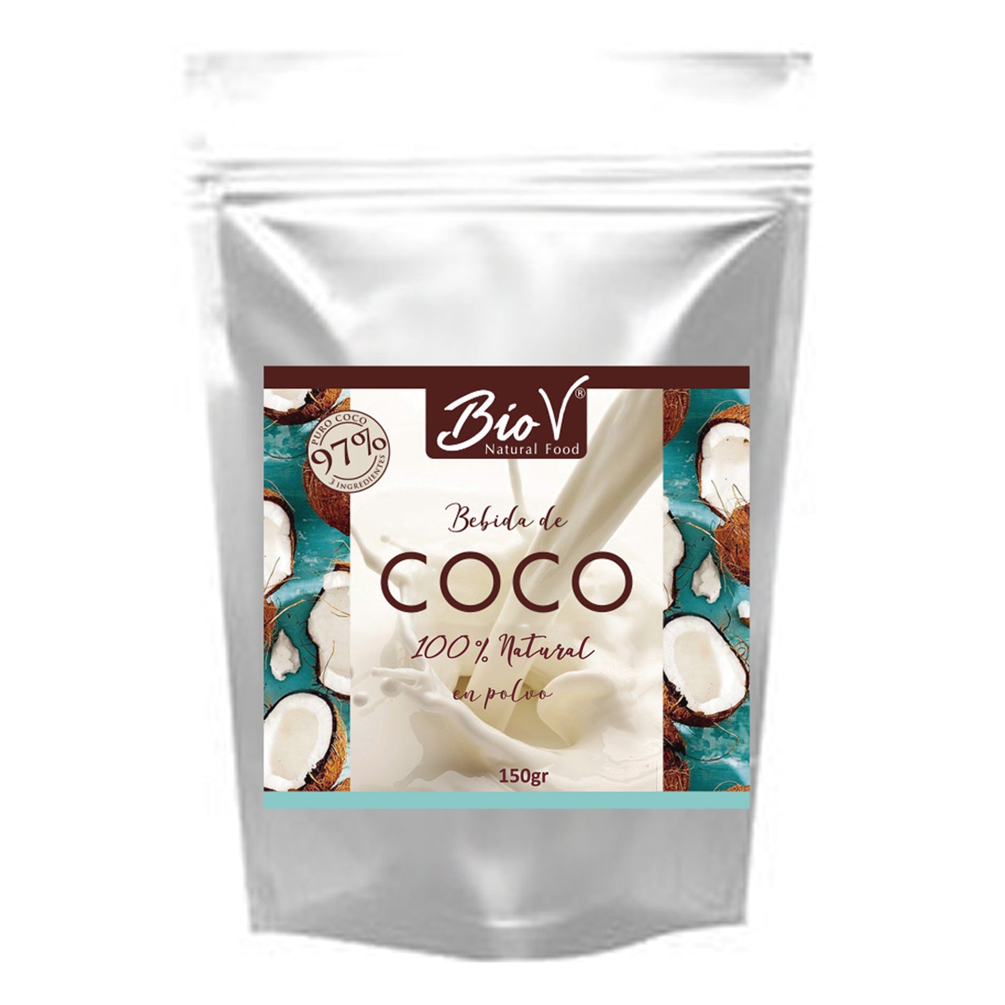 Leche de coco en polvo, natural y Sin gluten 150gr