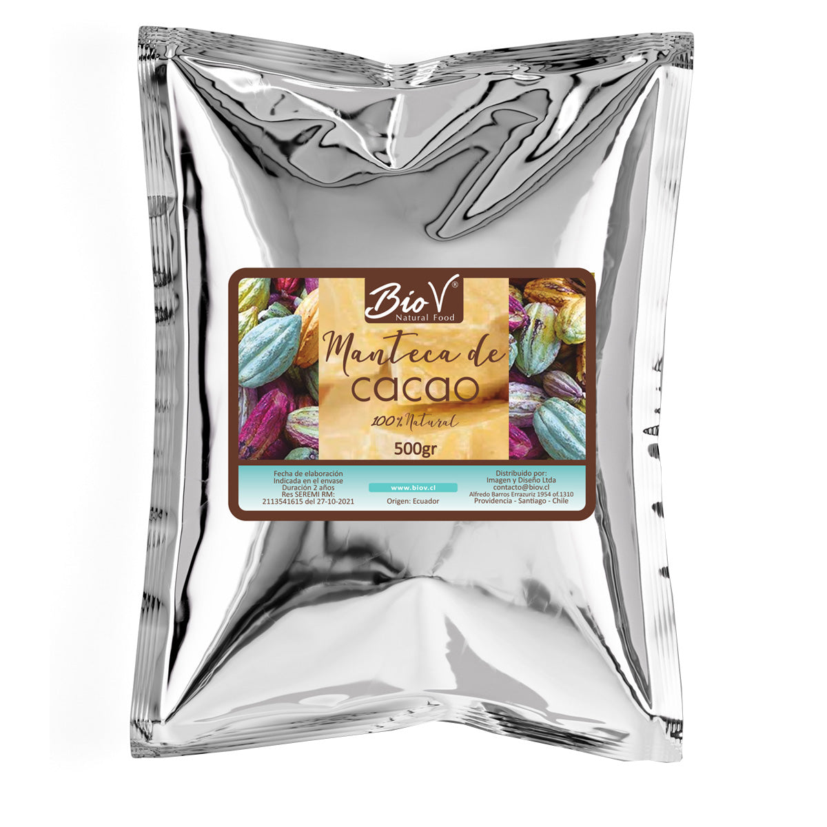 Manteca De Cacao Pura 500g 100% Natural Bio V