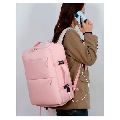 Mochila De Viaje Cabina Avión Original Viral TikTok 40L - Impermeable, Unisex, Con USB y Compartimento Para Zapatos