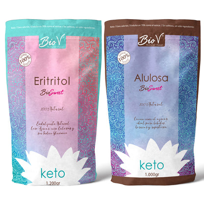 Pack de alulosa 1kilo, y Eritritol 1200gr.