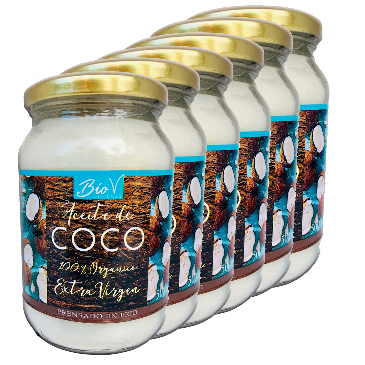 Pack Compra 5 Lleva 6 Aceite De Coco 500ml Cada Uno Biov