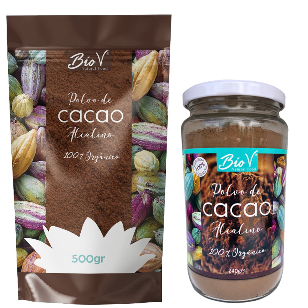 Pack Cacao alcalino, Doypack 500gr más frasco de 240gr