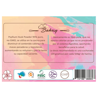 Psyllium Husk Orgánico en Polvo BioV 1 Kg Keto Vegano