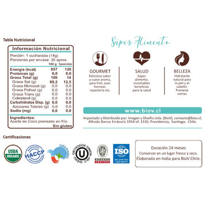 Pack Compra 5 Lleva 6 Aceite De Coco 500ml Cada Uno Biov