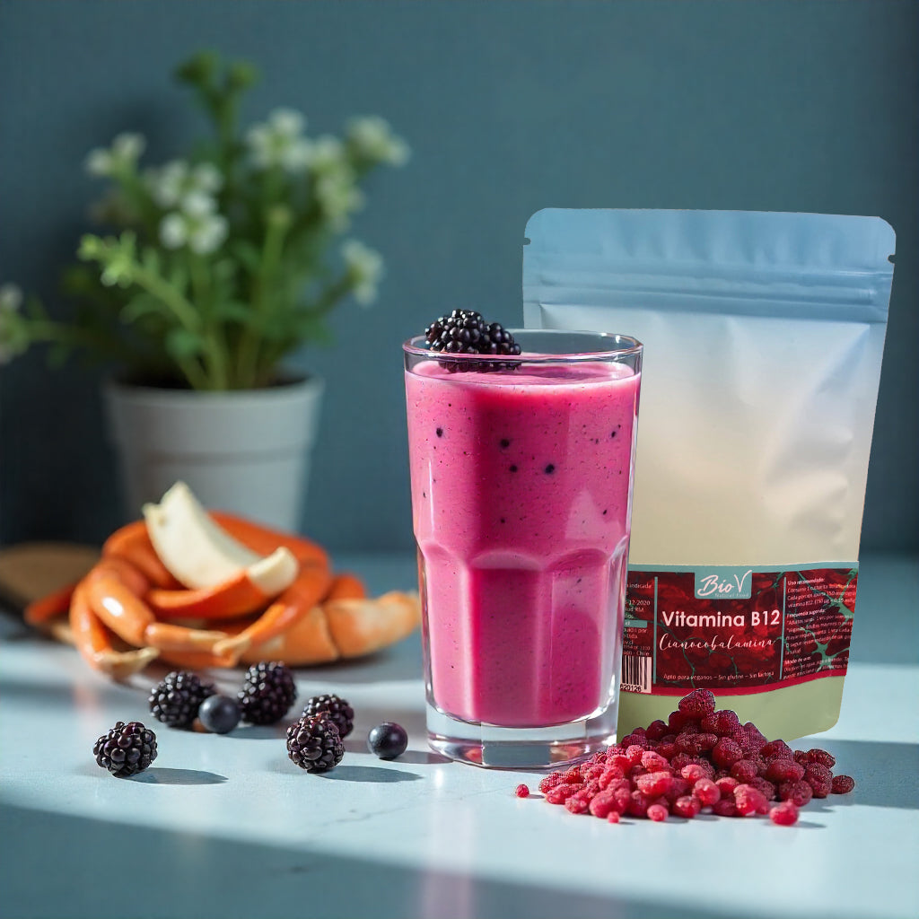 Vitamina B12 BioV Cianocobalamina Pura en Polvo Pack 2x50g (100g Total) – Alta Potencia