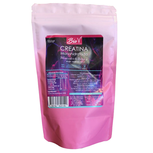 Creatina Monohidratada 150gr – Polvo Puro BioV Suplemento Deportivo y Energía Muscular