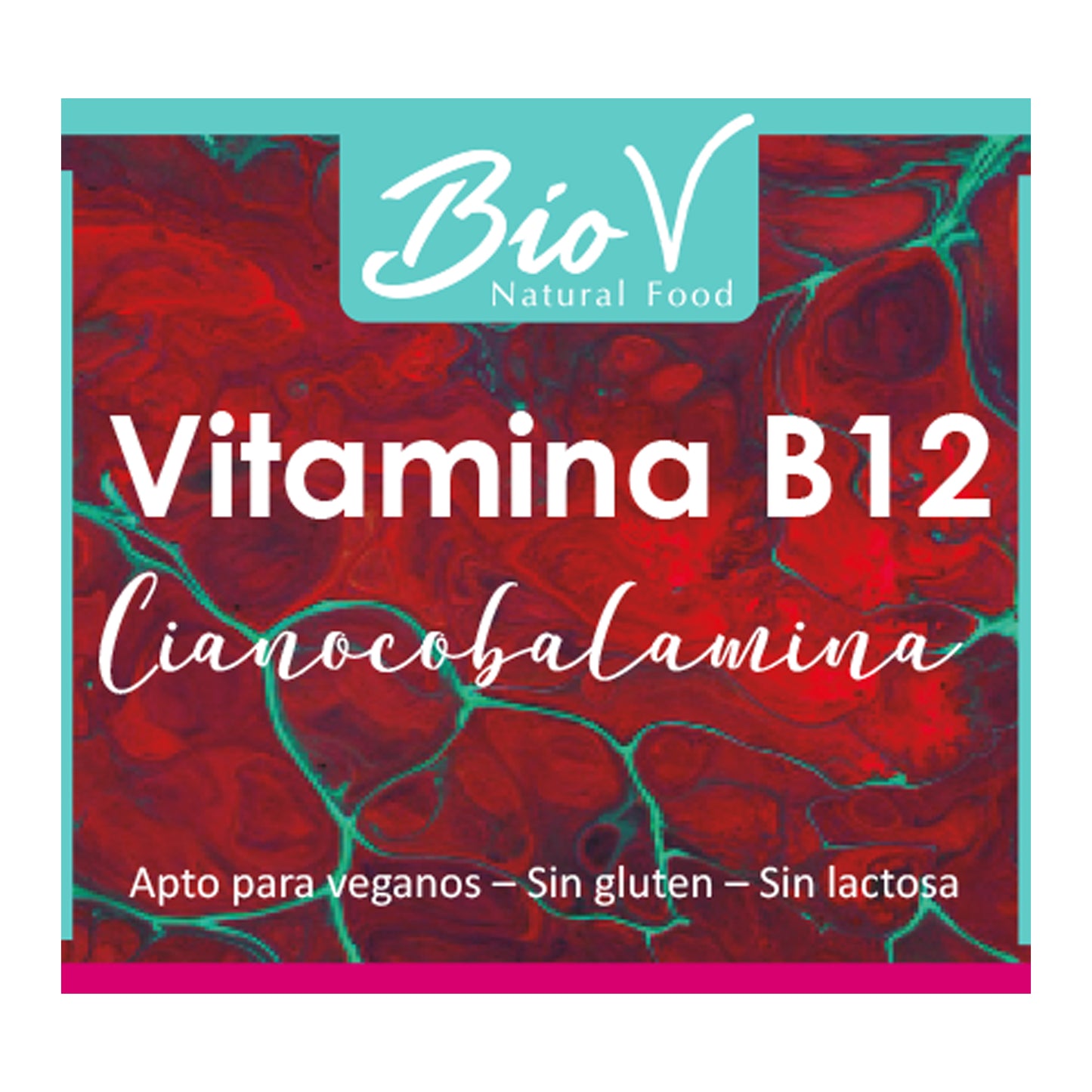 Vitamina B12 BioV Cianocobalamina Pura en Polvo 50g – Alta Potencia