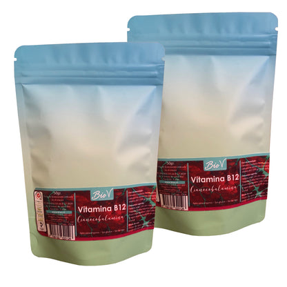 Vitamina B12 BioV Cianocobalamina Pura en Polvo Pack 2x50g (100g Total) – Alta Potencia