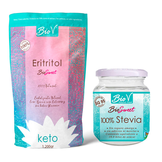 Pack Eritritol 1200gr, y Stevia Sg95 40gr.