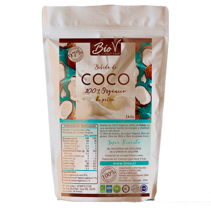 Leche de coco en polvo, Orgánica y sin gluten 1 kilo