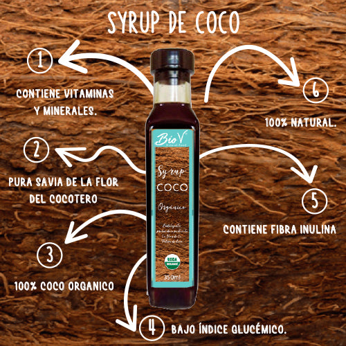 Syrup de coco 350ml, Orgánico