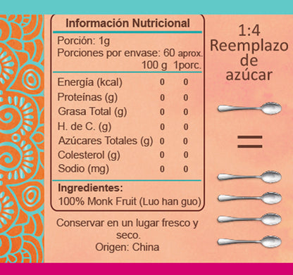 Pack de 2 Monk Fruit puro de 60gr cada uno