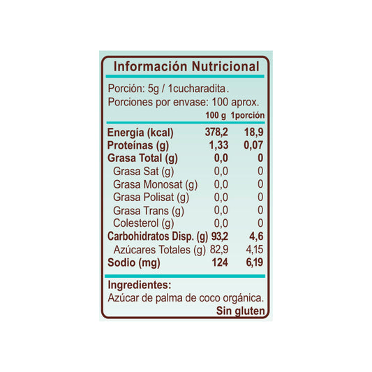 Azúcar de Coco 500gr, Orgánica y libre de gluten