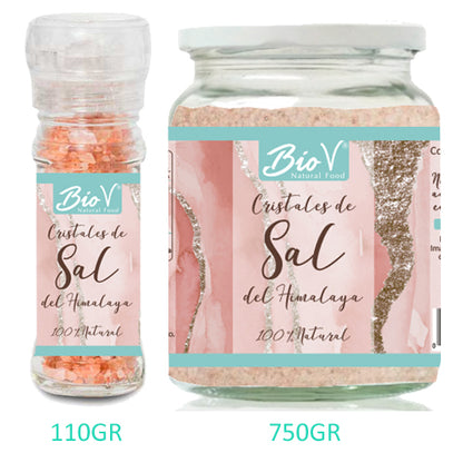 Pack Sal rosada del Himalaya, frasco de 750gr y Salero moledor de 110gr