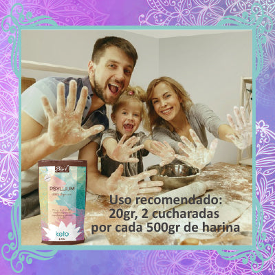 Psyllium Husk Orgánico en Polvo BioV 1 Kg Keto Vegano